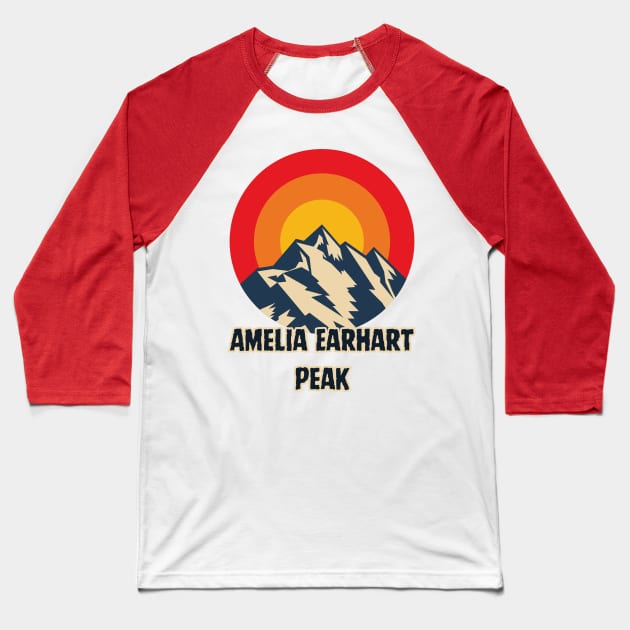 Amelia Earhart Peak Baseball T-Shirt by Canada Cities